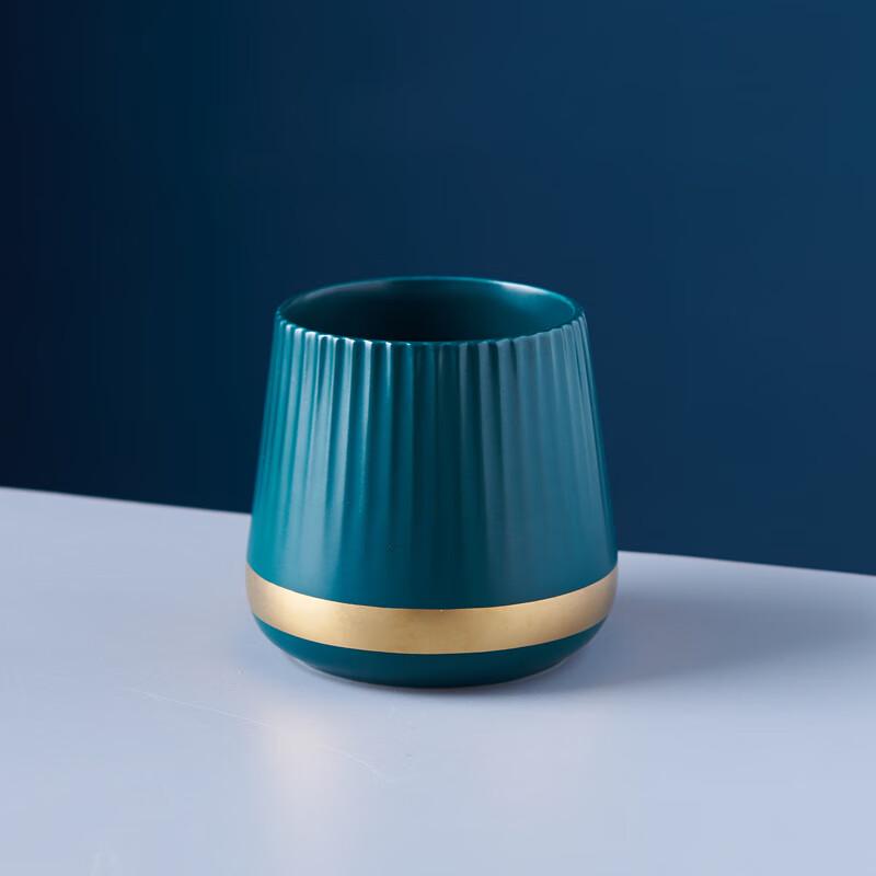 Zhishi Gold-Rimmed Striped Ceramic Cutlery & Storage Set