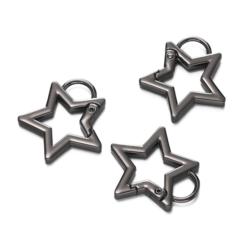 5pcs Pentagram Metal Ring Spring Clasp Star Shape Clasp Connection Buckle for DIY Jewelry Making Keychain Pendant Accessories