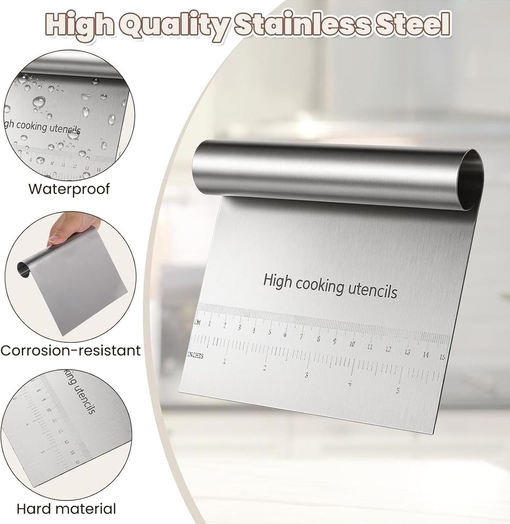 Stainless Steel Pastry Cutter Kitchen Food Scraper Chopper Versatile Kitchen Tool for Butter Baking Bread Cake Pizza and More