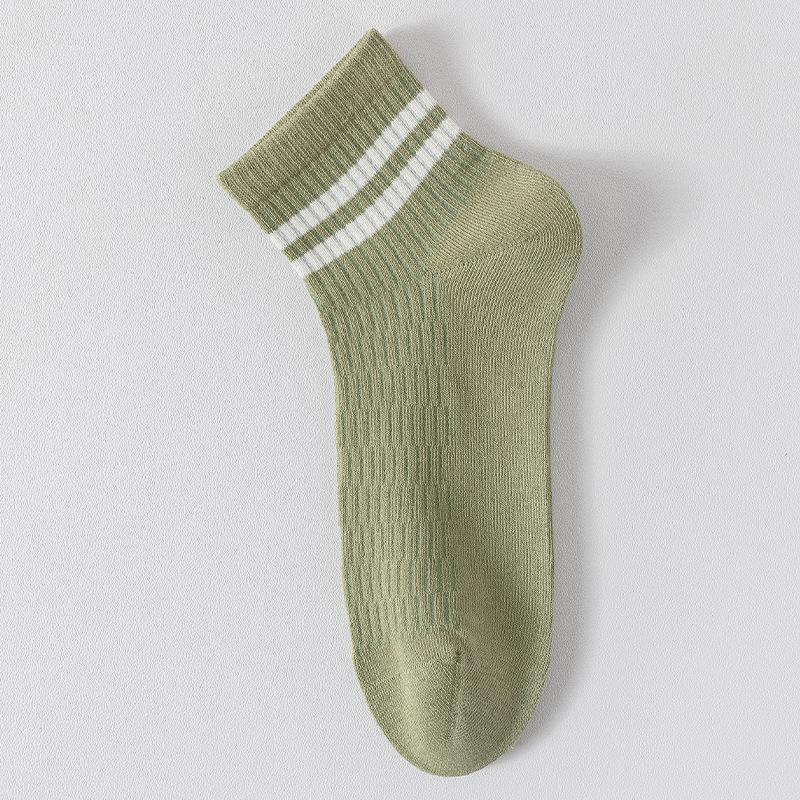 Men's Summer Thin Stripe Breathable Sweat Absorption Deodorant Anti Pilling Boneless Sports Socks