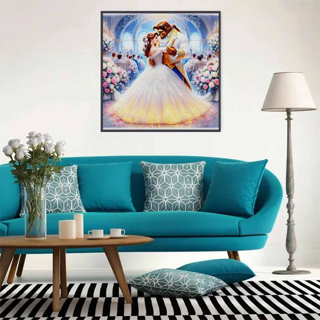 Full Round Diamond Painting A Beauty In A Wedding Dress and A Beast Art Rhinestone Picture Mosaic DIY 5D Cross Stitch Embroidery Home Decoration
