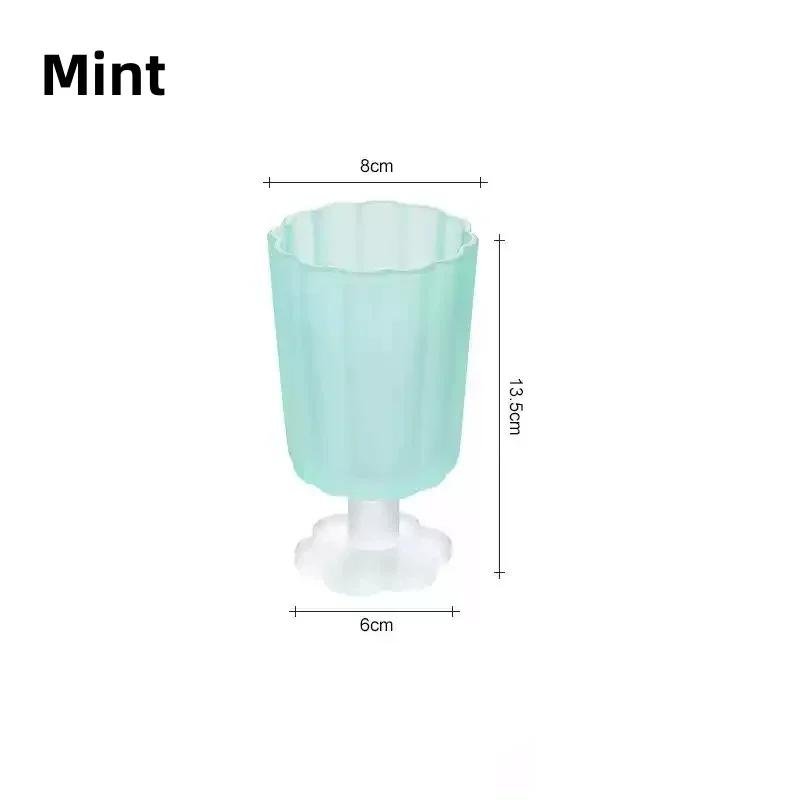 Flower Shaped Glass Cup Colourful Goblet Teacup Ice Cream Dessert Juice Wine Cup Home Bar Cafe Drinkware Gifts Desktop Decor