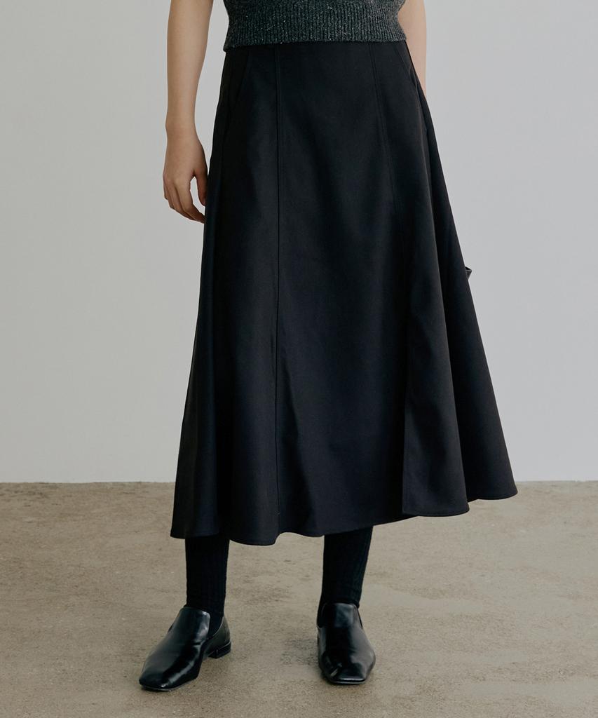 Artid Flare Long Skirt_Black