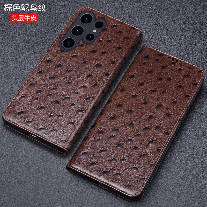 Luxury Genuine Leather Wallet Business Phone Case For Samsung Galaxy S24 Ultra Plus Cover Credit Card Money Slot Cover Holster
