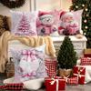 Christmas Decoration Pillowcase New Year Gift Cute Santa Claus Snowman Pattern Home Room Decoration Sofa Cushion Cover