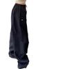 Black American Retro Tooling Pants Spring New Thin High Waist Drape Thin Slack Sweatpants