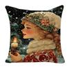 Christmas Pillow Cover Linen Print New Office Sofa Cushion Decoration Home Pillow Cover