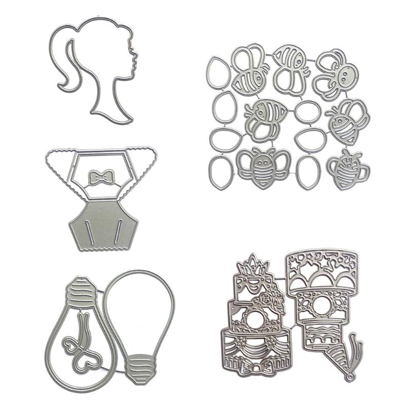 Girl Head Metal Cutting Dies DIY Craft Carbon Steel Embossing Template Stencil Scrapbooking for Card Die Cuts Mold