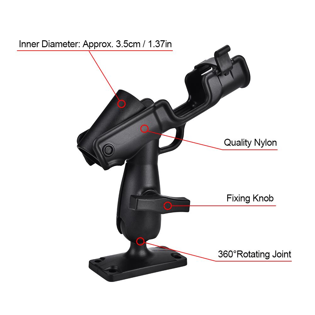 Adjustable Rotating Fishing Rod Rest Holder Bracket Stand for Kayak Canoe Boat