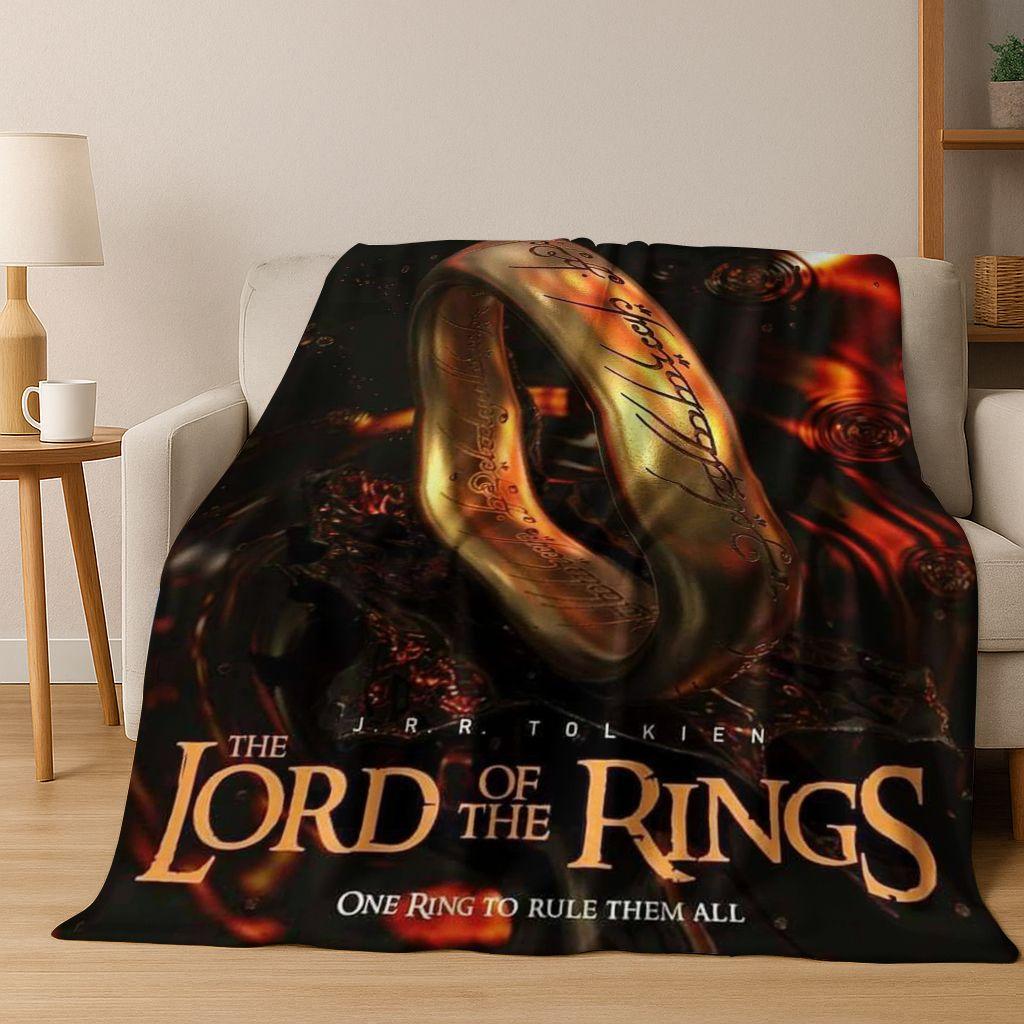 

26 Style L-Lord of Rings H-Hobbit Movie Flannel Blanket,Warm and Cozy Soft Throw Blanket for Home Bedroom Bed Sofa Cover Gift 75x90cm