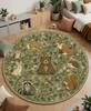 Boho Nursery Rug Forest Animals Moon Stars Woodland Decor Round Area Mat for Kids Room Nursery