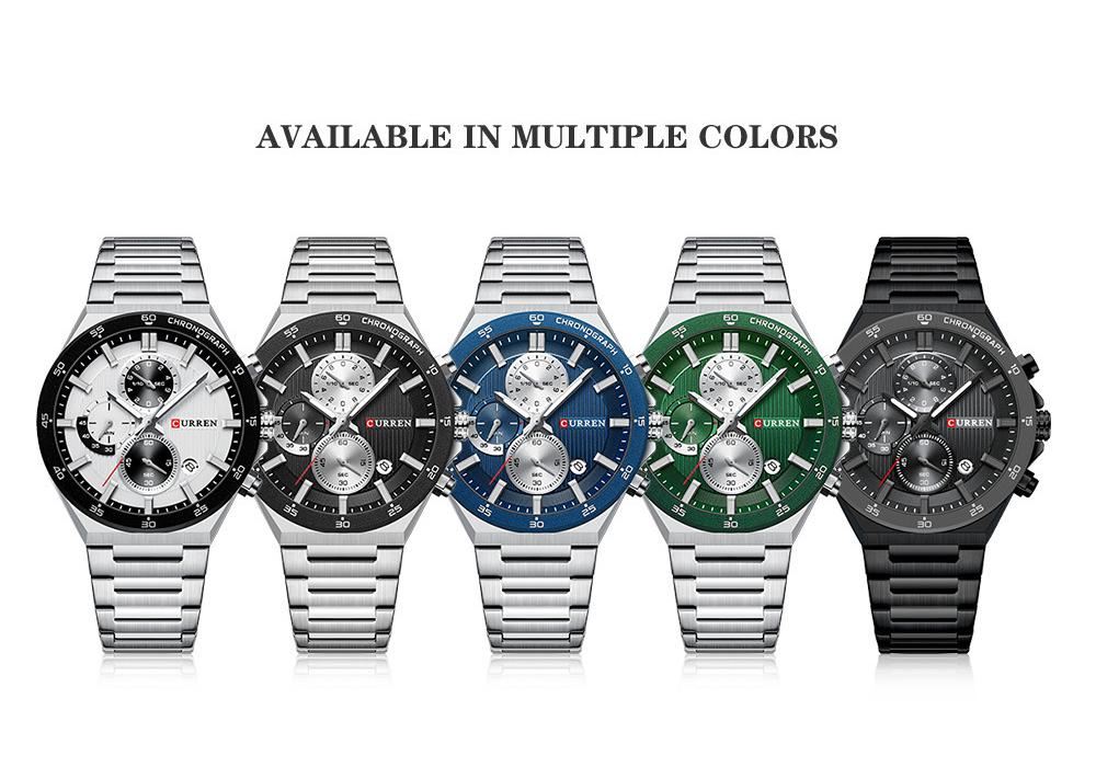 CURREN Karuien 8481 Men's Steel Band Chronograph Quartz Sports Watch