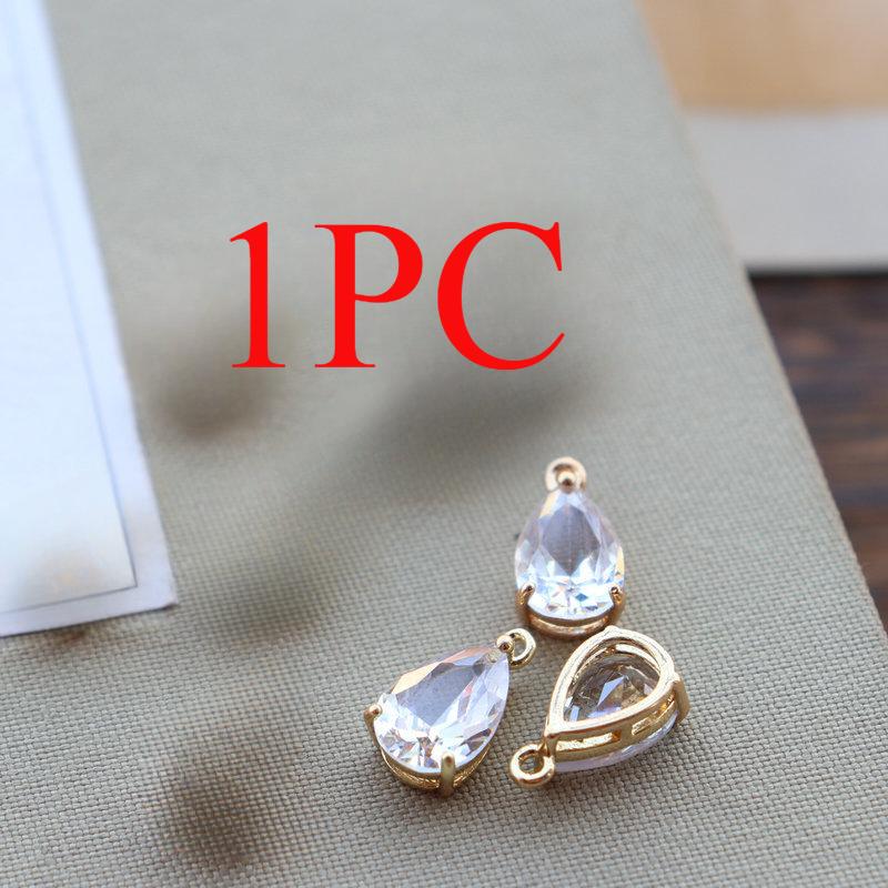 

1PC мідний цирконій з краплею води з кришталем циркону для ювелірних аксесуарів своїми руками золотий