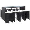 VidaXL 9-Piece Outdoor Bar Set Garden Lounge Patio Furniture Dining Furniture Table and Chairs for Room At 49569