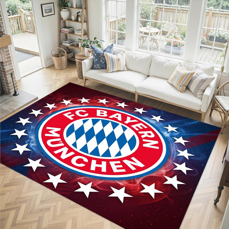 Diseño del Bayern de Múnich Alfombra de Terciopelo de Cristal Acogedora No?Alfombra Estampada Antideslizante Para Dormitorio Sala de Estar Entrada