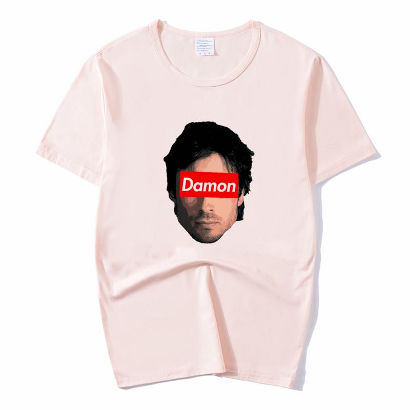 La Maglietta Diaries Stampa Damon Estiva Larga T-shirt Donna Ulzzang Casual T-shirt Harajuku