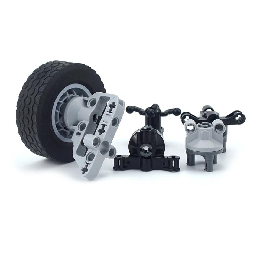 Non-Toxic Moc Parts Suspension Steering Wheel Hub With Planetary Gear Reduction 46490 Technical Diy Building Blocks Tire Car Drive Bricks