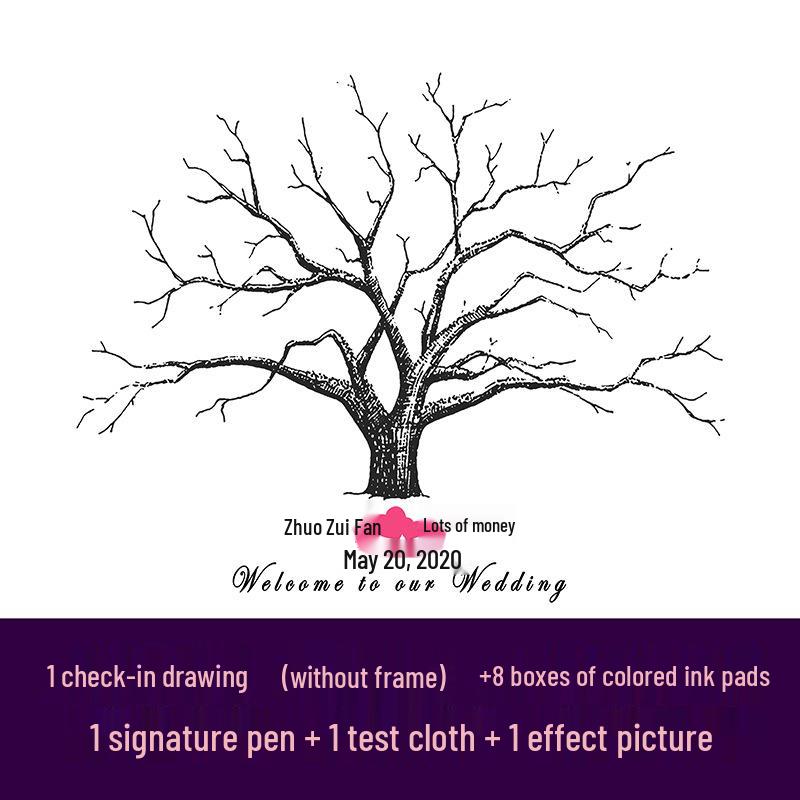 

Рамка для отпечатков пальцев в виде дерева: Креативная доска для регистрации на свадьбу и выпускной