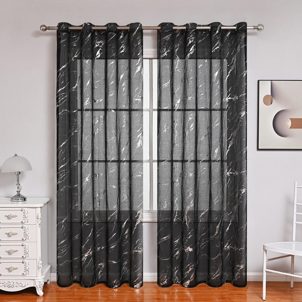 

Half-shading Window Curtain 200*100cm Window Screen Bedroom and Living Room Decoration чёрный