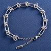Vintage Women Bracelet Stainless Steel Knoting Link Chain for Men Hand Bangle Ankle Anklet Silver/Gold Jewelry Accessories