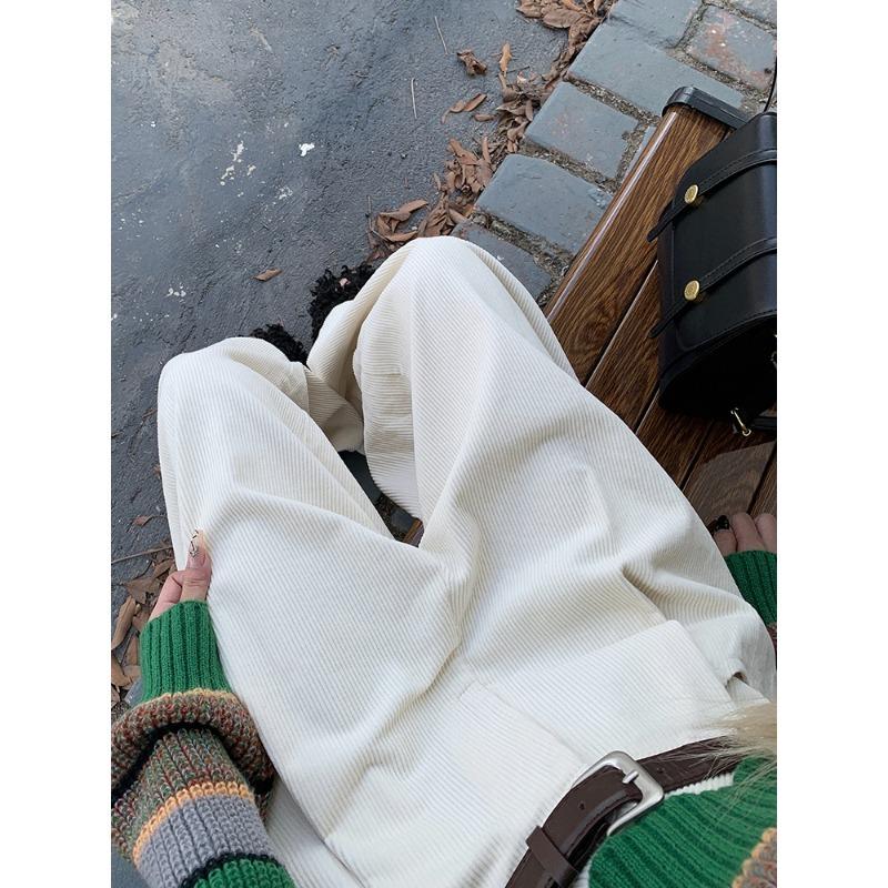 Pantaloni a zampa larga in velluto a coste da donna Autunno Inverno Nuova Moda Eleganti Taglie Forti Larghi Casual Semplici Lunghi Pantaloni Dritti Abbigliamento