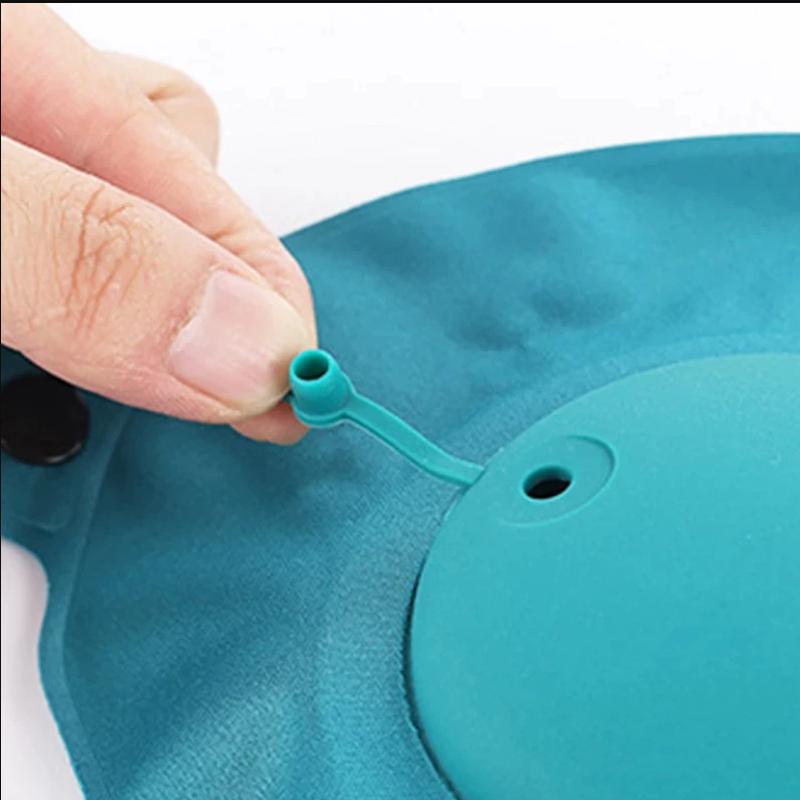 1 Press Type Inflatable Pillow U-shaped Pillow, Foldable U-shaped Double Hump Neck Pillow, Portable Outdoor Travel Pillow