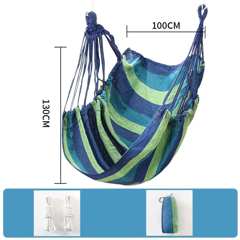 Colorful Stripes Comfortable Canvas Hammock Chair Durable Indoor Outdoor Swing Seat for Garden Patio Camping Home leisure