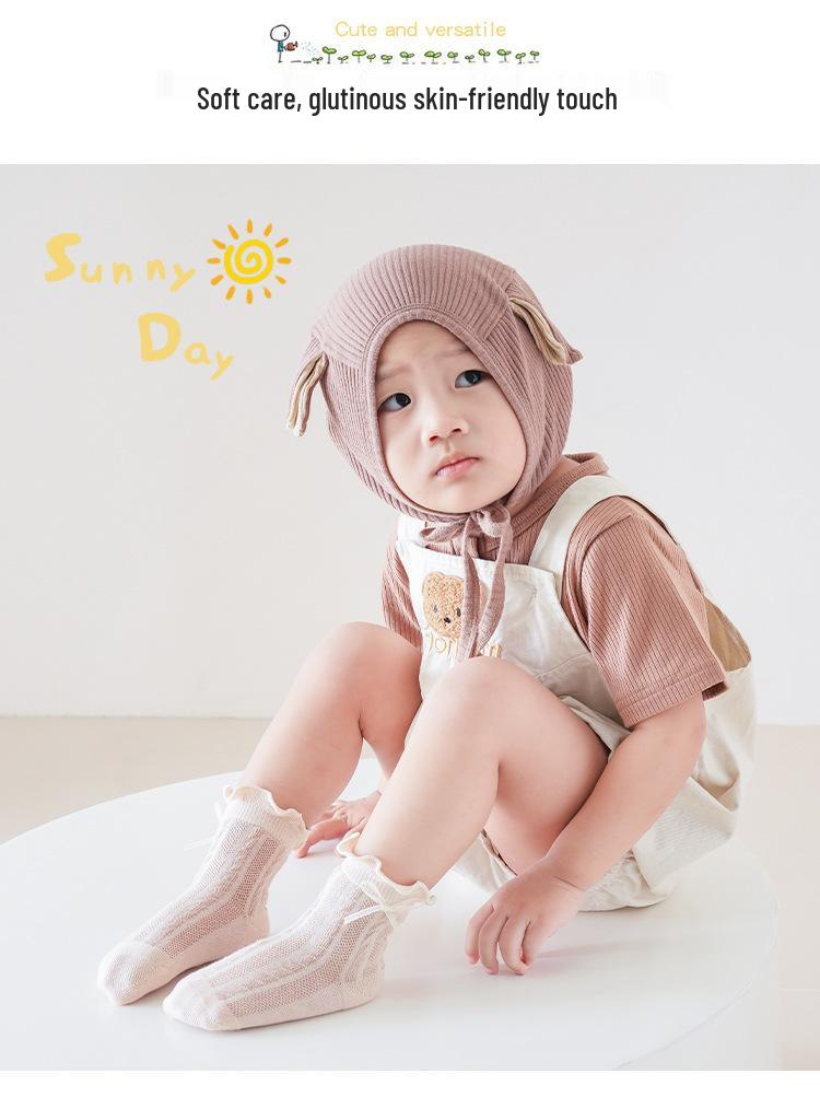 Spring & Summer Baby Bubble Cuff Mesh Socks - Thin, Seamless, Antibacterial for Infants & Toddlers
