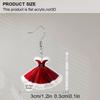 2D Flat Santa Claus Dress Earrings for Women Christmas Red Skirt Earrings Dangle Acrylic Clothing Drop Earrings Christmas Jewelry Gift