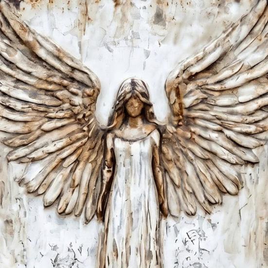 Arte de Parede em Metal Anjo da Guarda Rústico, Placa Pendurada Vintage com Asas de Anjo Desgastadas para Casa de Fazenda, Sala de Estar, Quarto, Hall de Entrada, Varanda, Decoração de Parede