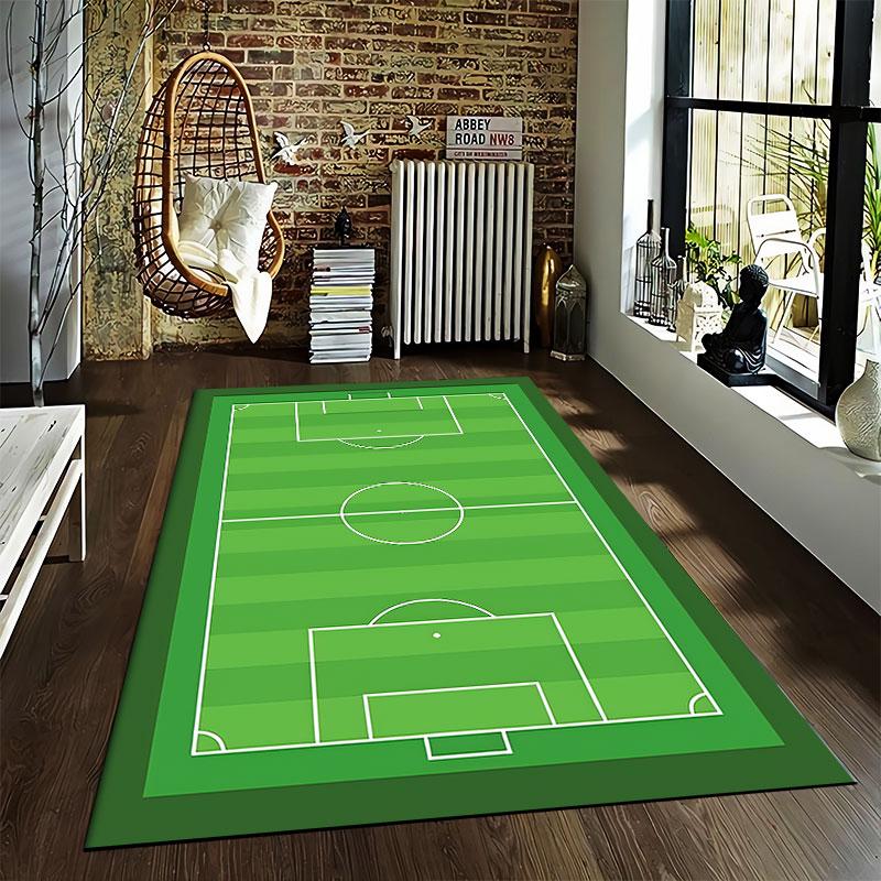 Soccer Field Pattern Carpet suitable as a non-slip mat for the living room or bedroom sofa