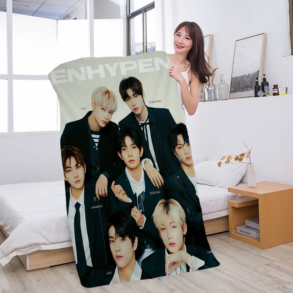 Kpop Mann E-ENHYPEN Große Mikrofaser Strandtücher Schnelltrocknendes Handtuch Sandstrandtücher Poolhandtuch Für Reisen Schwimmbad Yoga Cotton 30x30cm