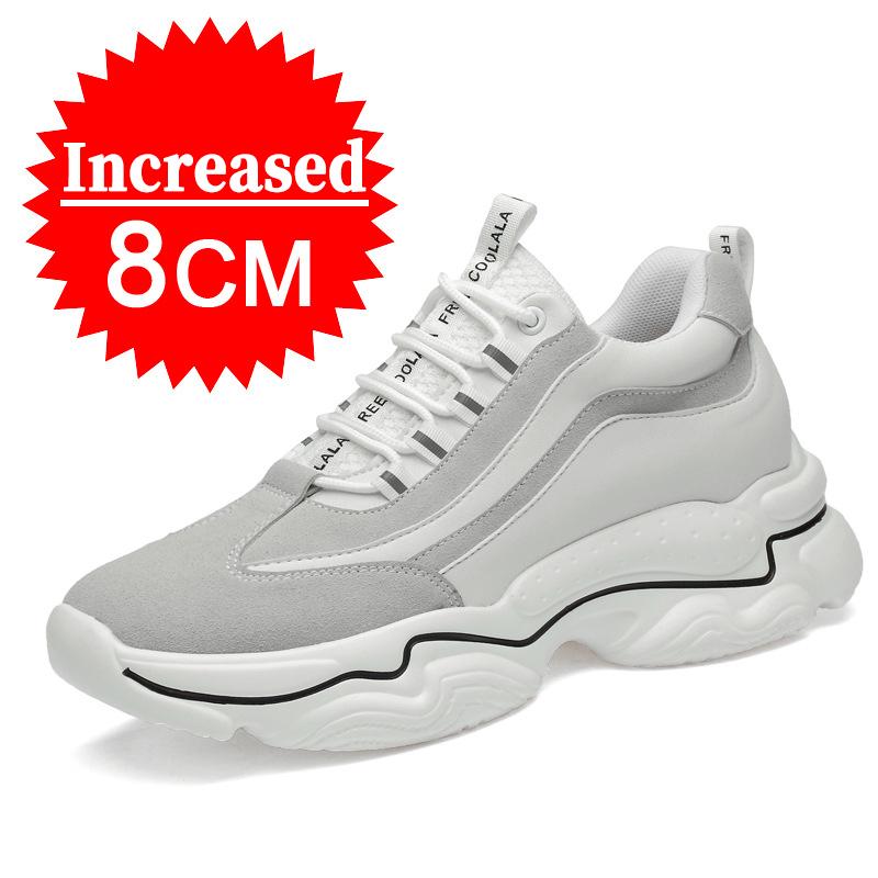 Fashion New Elevator Shoes Men Sneakers 8CM Height Increasing Shoes Men's Hidden Heels Inner Height Sports Shoes Luxury Man Lift Shoes