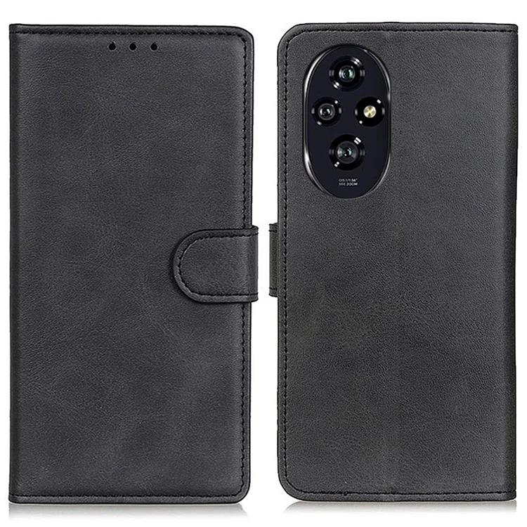 

For Honor 200 Pro 5G Case Folio Stand View Leather Phone Cover Cowhide Texture
