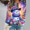 Christmas Snowman 3D Print Sweatshirts Women Autumn Raglan Long Sleeves Hoodie Street Y2k Pullover Harajuku Tops Female Clothing
