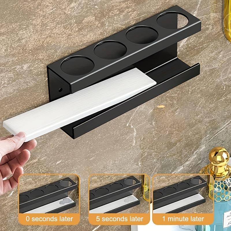 Toothbrush Holder Stand, Electric Toothbrush Organizer for Bathroom with Diatomite Base, 4-Slot Storage Box, Multi-Functional Brush & Paste Rack