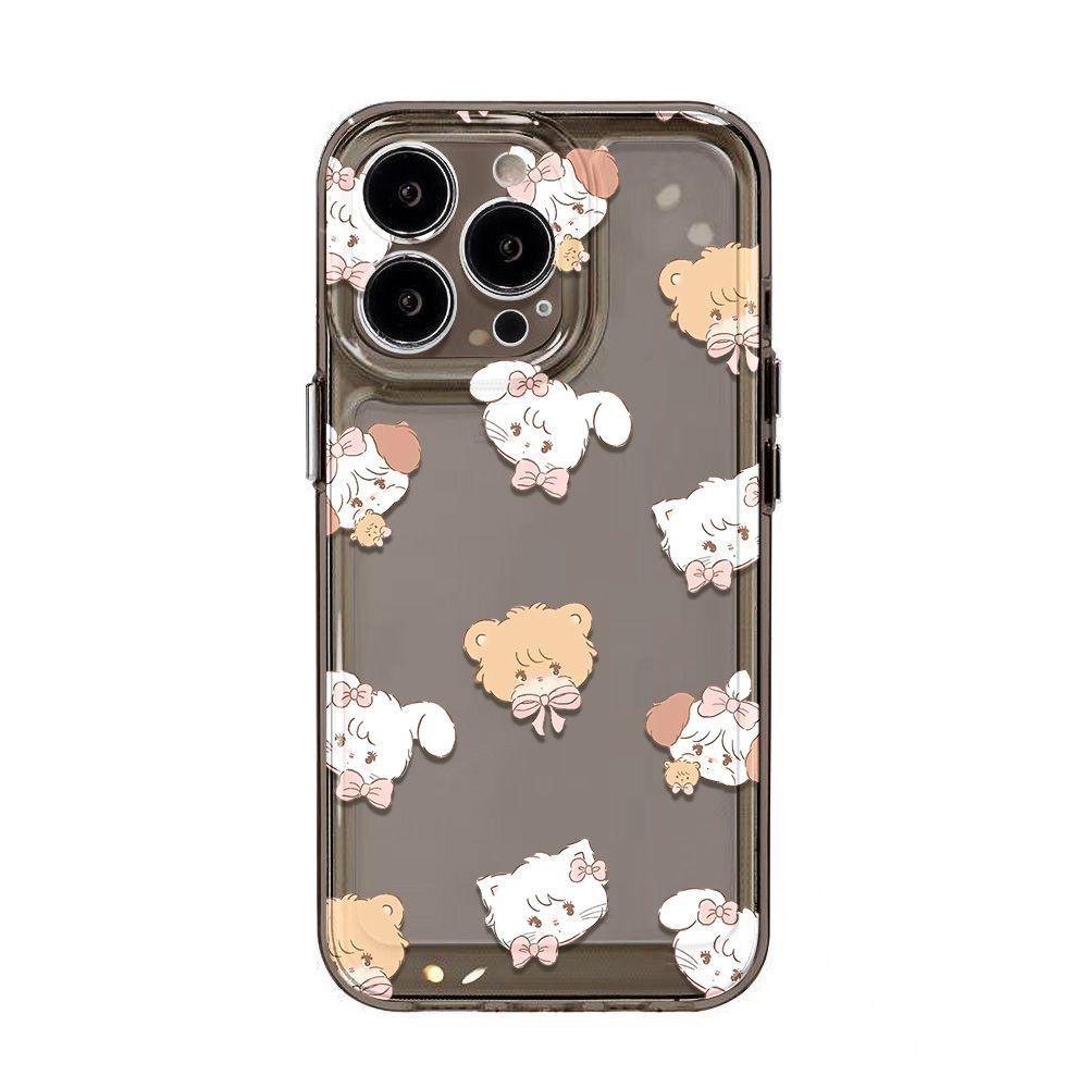 Cute Bow Rabbit Bear for iPhone17promax iPhone 16 Phone Case 14/13 Fine Hole 15