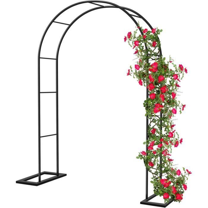 Arche de jardin - Metal - 188x230cm - Base amovible - Grande capacité de charge - Noir