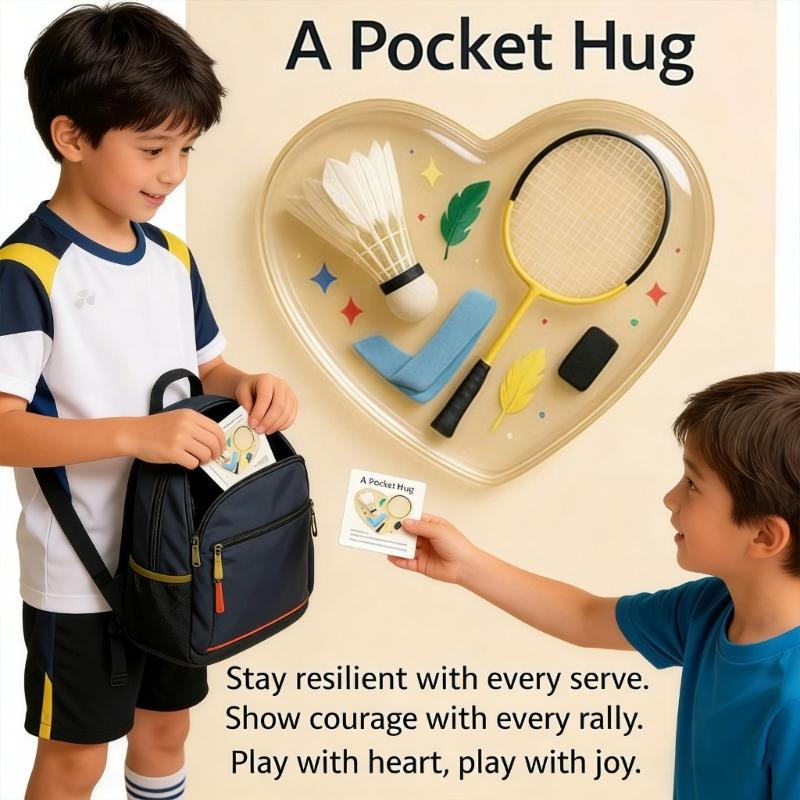 Portable Sports Theme Acrylic Pocket Hug Card Handmade Gift Perfect for Parties and Daily Surprises