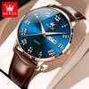 OLEVS 2920 Original Brand Quartz Watch for Man Calendar Leather Strap Waterproof Luminous Men's Busienss Dress Wristwatch