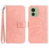 Suitable for Huawei Honor 90 Leather Case MOTO G14 Frosted Sunflower Card Wallet Oblique Span Protective Cover Hand Rope
