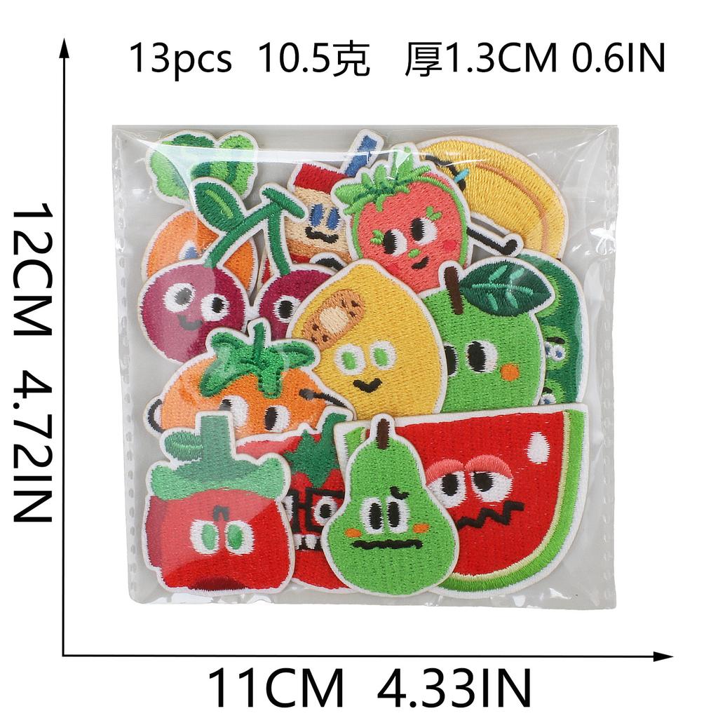 Orange Banana Embroidery Cloth Sticker Rose Patch Sticker Clothes Decoration Cute Cartoon Fruit Cloth Sticker Computer Embroidery Label