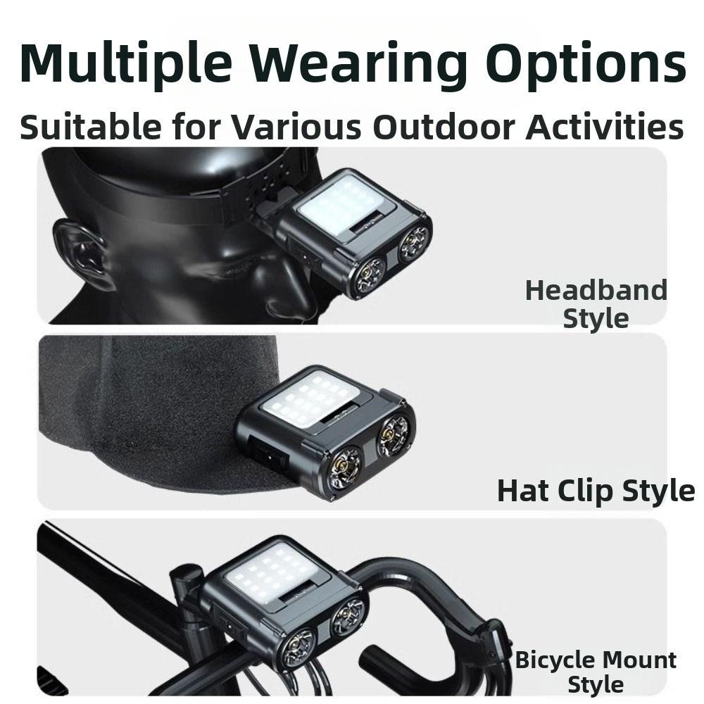 Sensor COB LED Headlamp Dual Light Design USB Rechargeable Head Flashlight Waterproof 5 Light Modes LED Head Light Trekking