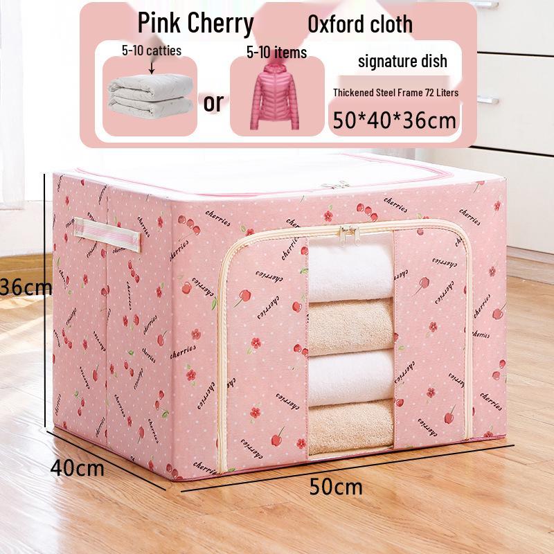 Large Capacity Foldable Steel Frame Wardrobe Storage Box for Clothes and Quilts