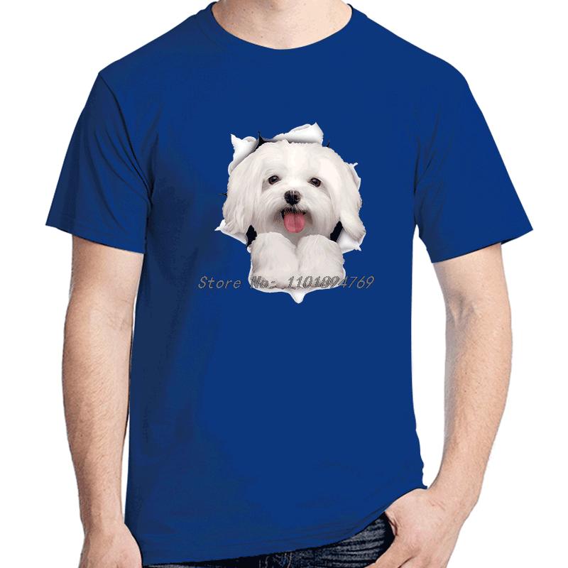 Cute Maltese Dog T Shirts Funny Graphic T Shirts Cotton Summer New Shirts And Tshirts Streetwear Cotton Unisexs Print T Shirt