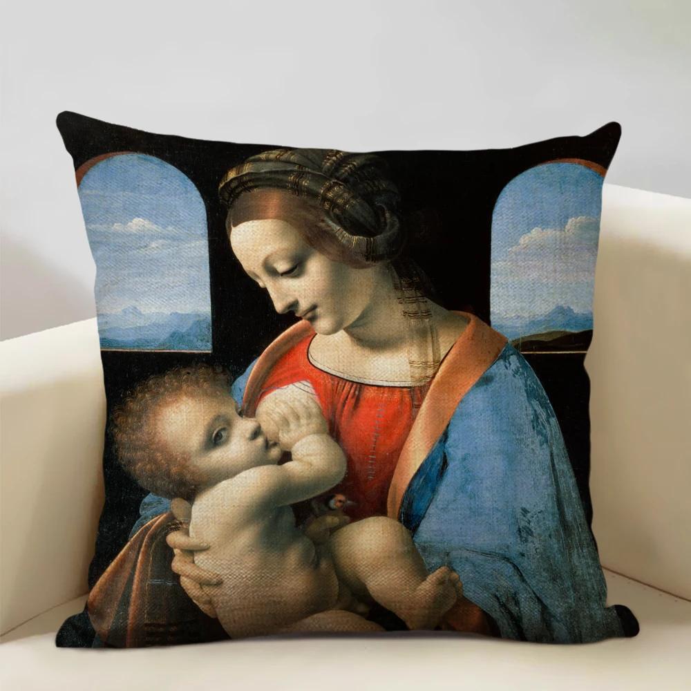 Four Seasons General World Famous Paintings Decorative Throw Pillow Case 45x45cm Cushion Cover for Living Room Sofa