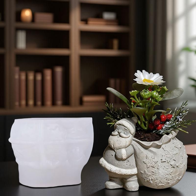 Weihnachtsmann Form Blumentopf Silikonformen Weihnachten Kerze Silikonform Zum Herstellen von Kerze Seife Schokolade Feiertagsdekoration