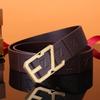 Men's Stainless Steel Z Letter Belt, Genuine Leather, Smooth Buckle, Top Layer Cowhide, Trouser Belt