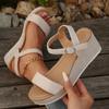 Fashion Ankle Strap Wedge Heel Sandals for Women Summer Fashion Chunky Platform Sandals Woman Plus Size Lightweight Thick Sole Sandalias