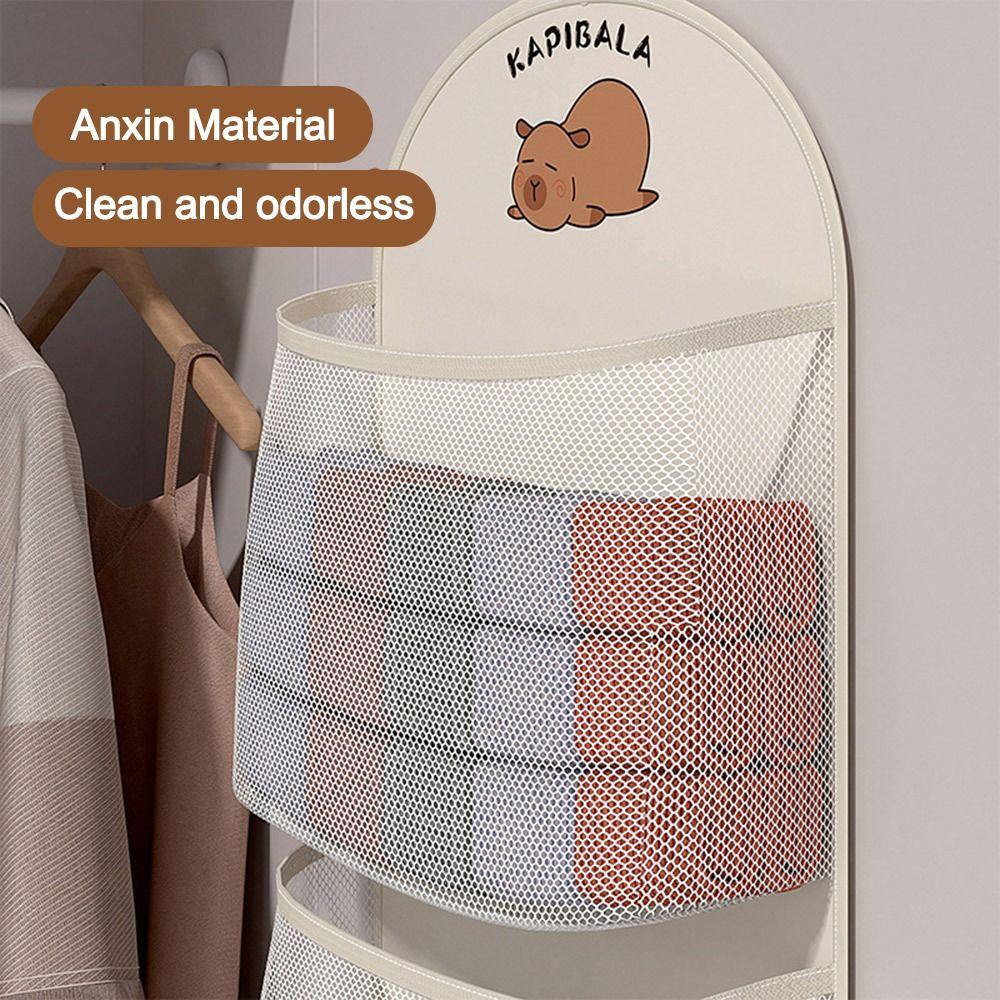 Capybara Socks Hanging Bag Large Capacity Wardrobe Organizer New Underwear Storage Bag